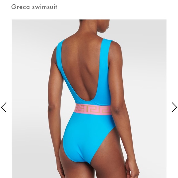 💎 Versace NWT Greco blue/pink one piece swimsuit or bodysuit size 5/xl - Picture 4 of 6